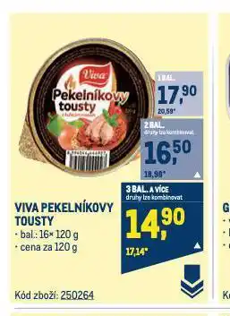 Makro Viva pekelníkovy tousty nabídka