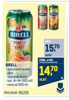 Makro Birell nealkoholické pivo nabídka