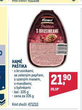 Makro Hamé paštika nabídka