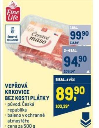 Makro VEPŘOVÁ KRKOVICE BEZ KOSTI PLÁTKY nabídka
