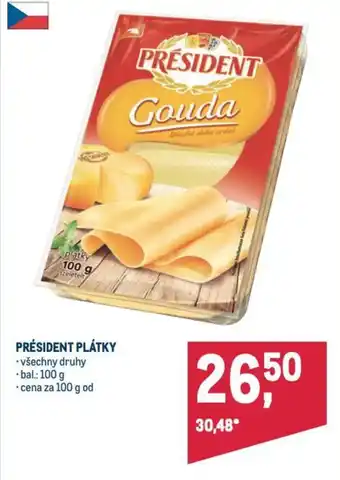Makro PRÉSIDENT PLÁTKY nabídka