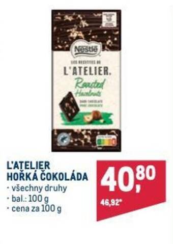 Makro L'ATELIER HOŘKÁ ČOKOLÁDA⁰ nabídka