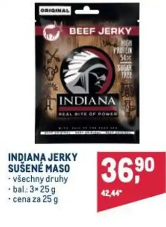 Makro INDIANA JERKY SUŠENÉ MASO nabídka