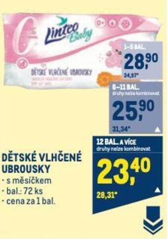 Makro DĚTSKÉ VLHČENÉ UBROUSKY nabídka