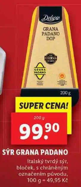 Lidl Sýr grana padano, 200 g nabídka