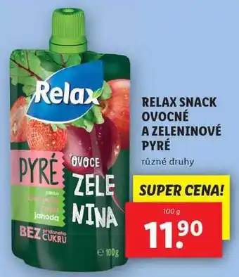 Lidl Relax snack ovocné a zeleninové pyré, 100 g nabídka