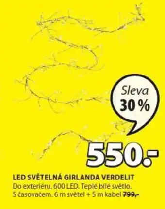 JYSK LED SVĚTELNÁ GIRLANDA VERDELIT nabídka