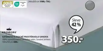 JYSK SATÉNOVÉ KLASICKÉ PROSTĚRADLO SANDRA nabídka