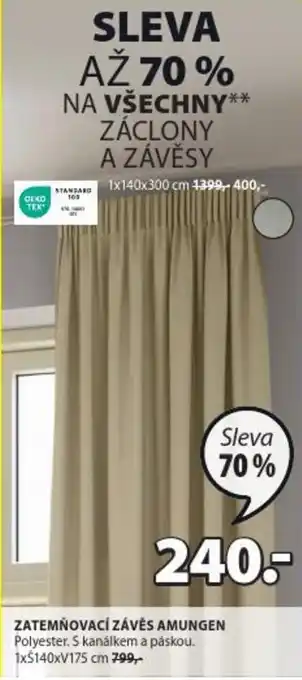 JYSK ZATEMŇOVACÍ ZÁVĚS AMUNGEN nabídka