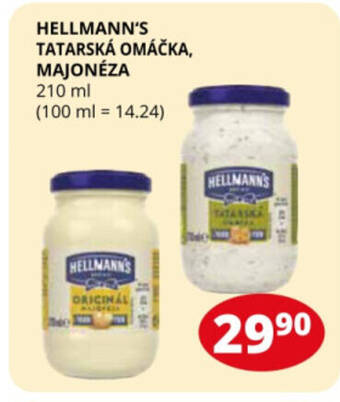 Flop HELLMANN'S TATARSKÁ OMÁČKA, MAJONÉZA 210 ml nabídka