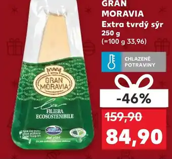Kaufland GRAN MORAVIA Extra tvrdý sýr 250 g nabídka