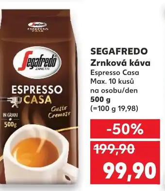 Kaufland SEGAFREDO Zrnková káva nabídka
