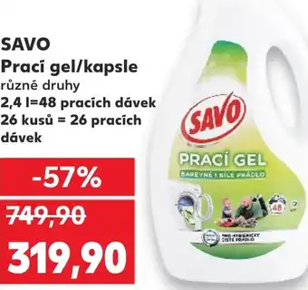 Kaufland SAVO Prací gel/kapsle nabídka