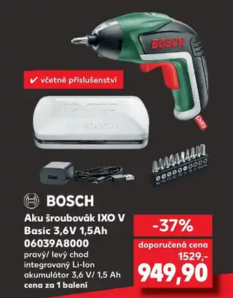 Kaufland BOSCH Aku šroubovák IXO V Basic 3,6V 1,5Ah 06039A8000 nabídka