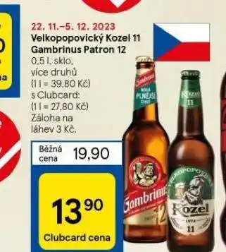 Tesco Pivo velkopopovický kozel 11 nabídka