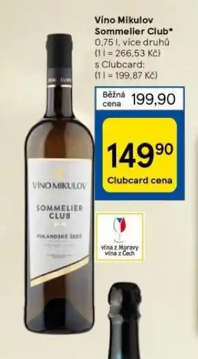 Tesco Víno mikulov sommelier club nabídka