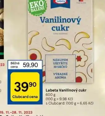 Tesco Labeta vanilínový cukr nabídka