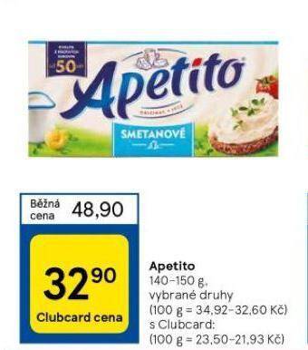 Tesco Apetito nabídka