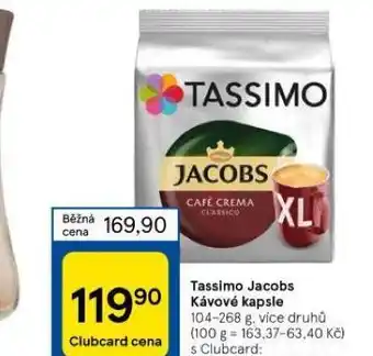 Tesco Tassimo jacobs kávové kapsle nabídka