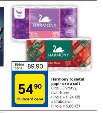Tesco Harmony toaletní papír nabídka