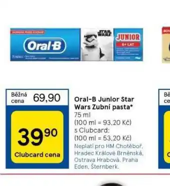 Tesco Oral-b junior star wars zubní pasta nabídka