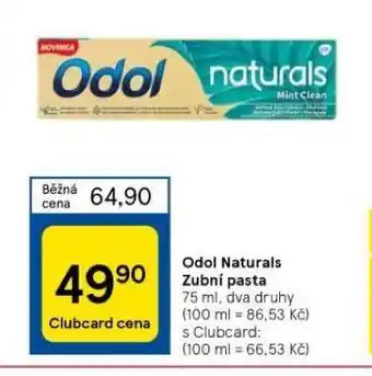 Tesco Odol naturals zubní pasta nabídka