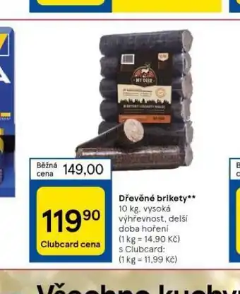 Tesco Dřevěné brikety nabídka