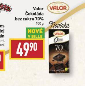 Billa Valor čokoláda nabídka