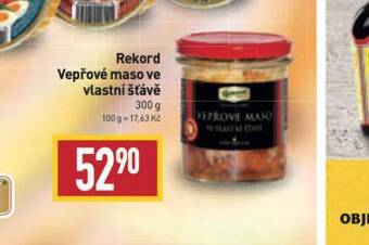 Billa Rekord vepřové maso ve vlastní šťávě nabídka