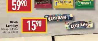 Billa Orion lentilky nabídka