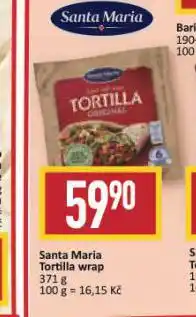 Billa Santa maria tortilla wrap nabídka