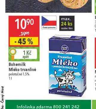 Globus Bohemilk mléko trvanlivé nabídka