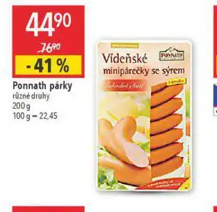 Globus Ponnath párky nabídka