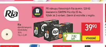 Globus Ria dámské tampony nabídka