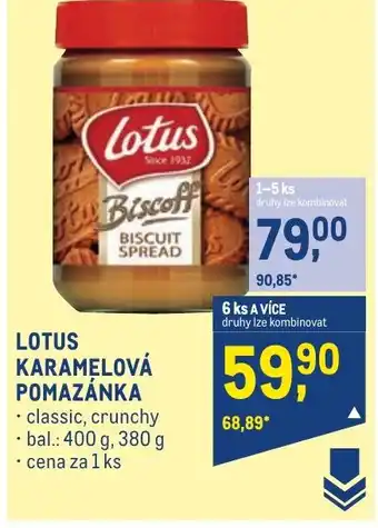 Makro LOTUS KARAMELOVA POMAZÁNKA nabídka