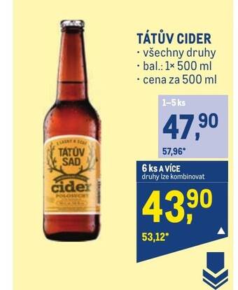 Makro TÁTŮV CIDER nabídka