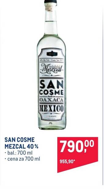 Makro SAN COSME MEZCAL 40% nabídka