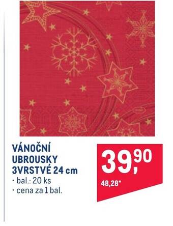 Makro VÁNOČNÍ UBROUSKY 3VRSTVÉ 24 cm nabídka