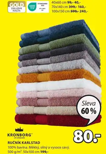 JYSK RUČNÍK KARLSTAD nabídka