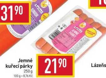 Billa Jemné kuřecí párky 250 g nabídka