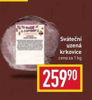 Billa Sváteční uzená krkovice cena za 1 kg nabídka