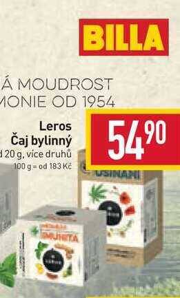 Billa Leros čaj bylinný 20g nabídka