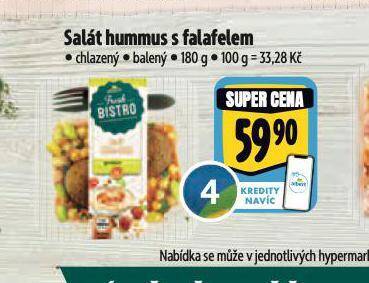 Albert Salá hummus s falafelem nabídka