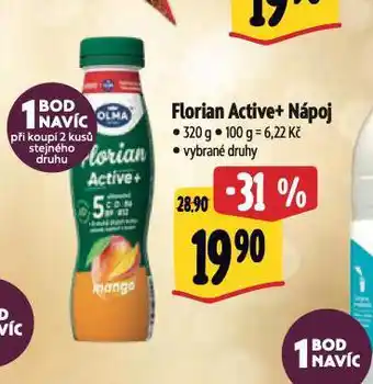 Albert Florian active+ nápoj nabídka