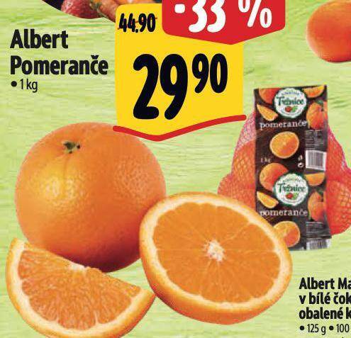 Albert Pomeranče nabídka