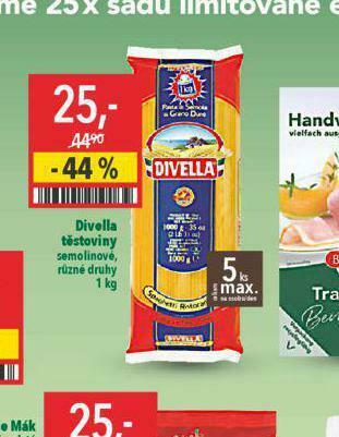 Globus Divella těstoviny nabídka