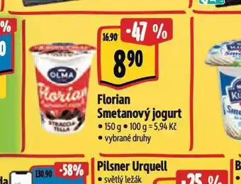 Albert Florian smetanový jogurt nabídka