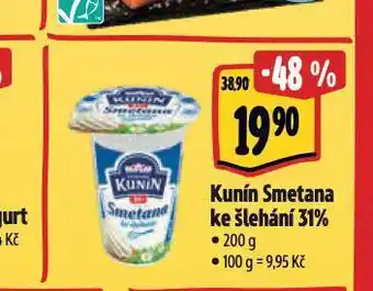 Albert Kunín smetana ke šlehání 31% nabídka
