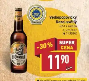 Billa Pivo velkopopovický kozel nabídka