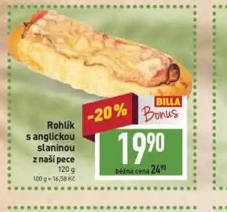 Billa Rohlík s anglickou slaninou nabídka